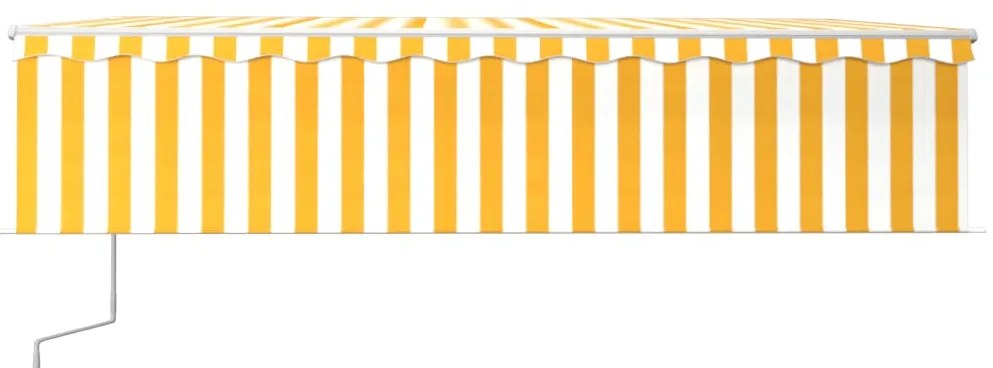 Toldo retrátil automático com estore 6x3 m amarelo e branco