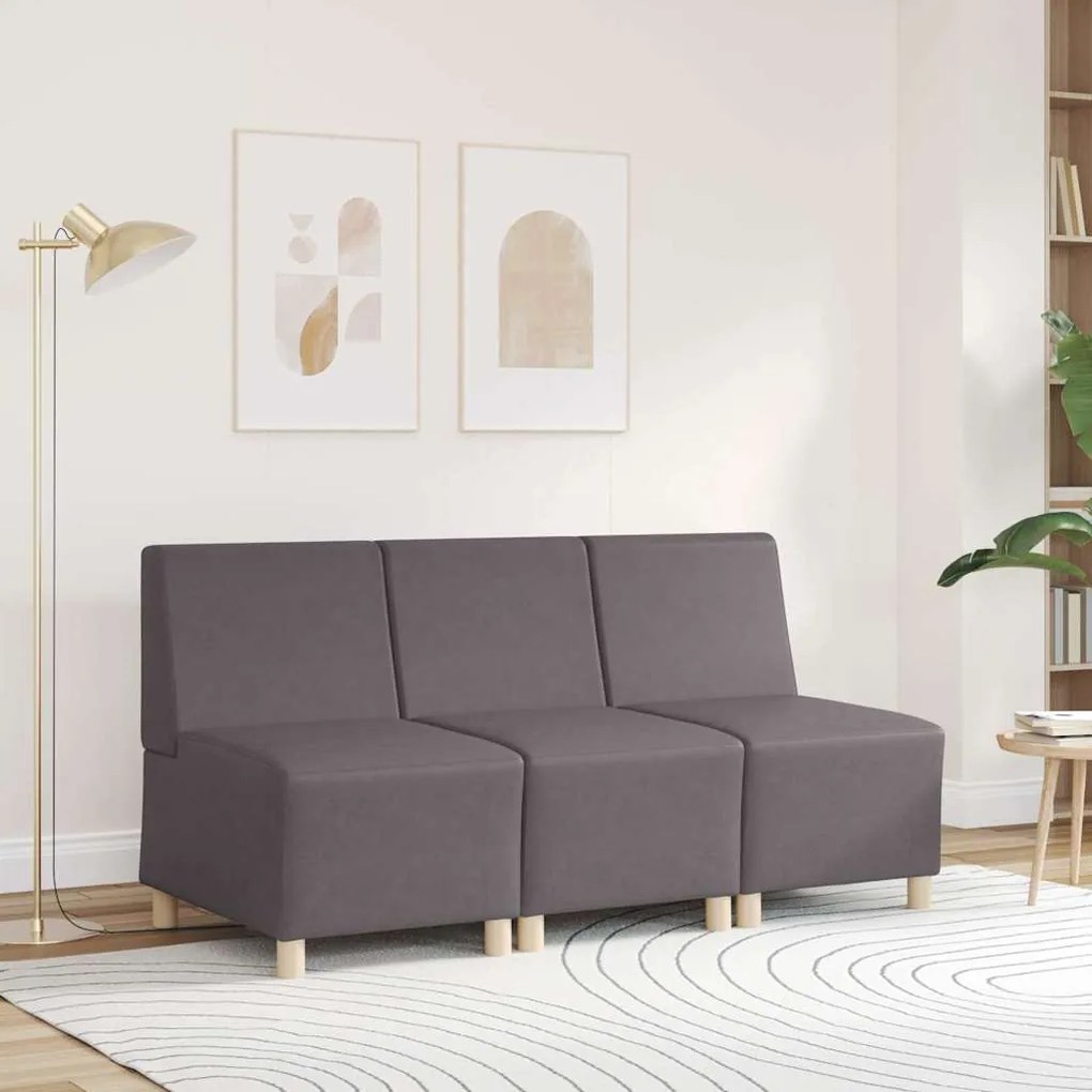 Poltrona 55 cm couro artificial cinzento