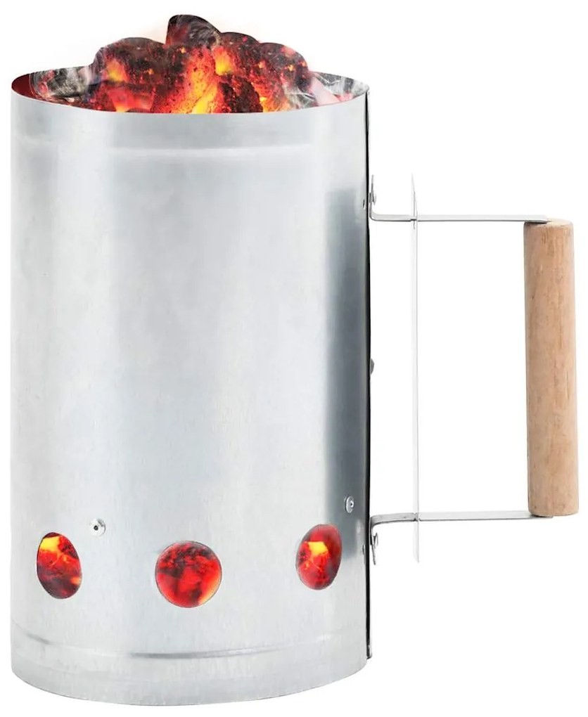 Chaminé de acender carvão p/ churrasqueiras aço galvanizado
