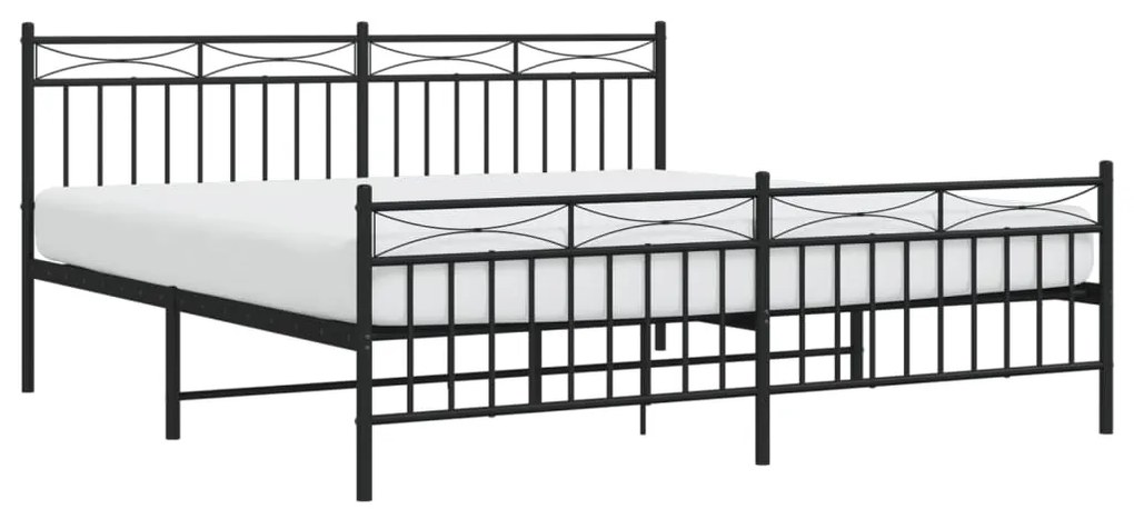 Estrutura de cama sem colchão com pés 180x200 cm preto