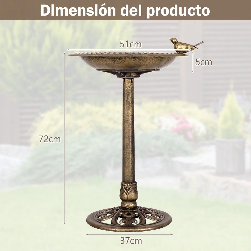 Comedouro para pássaros com suporte para jardim 50 x 50 x 76 cm cor bronze