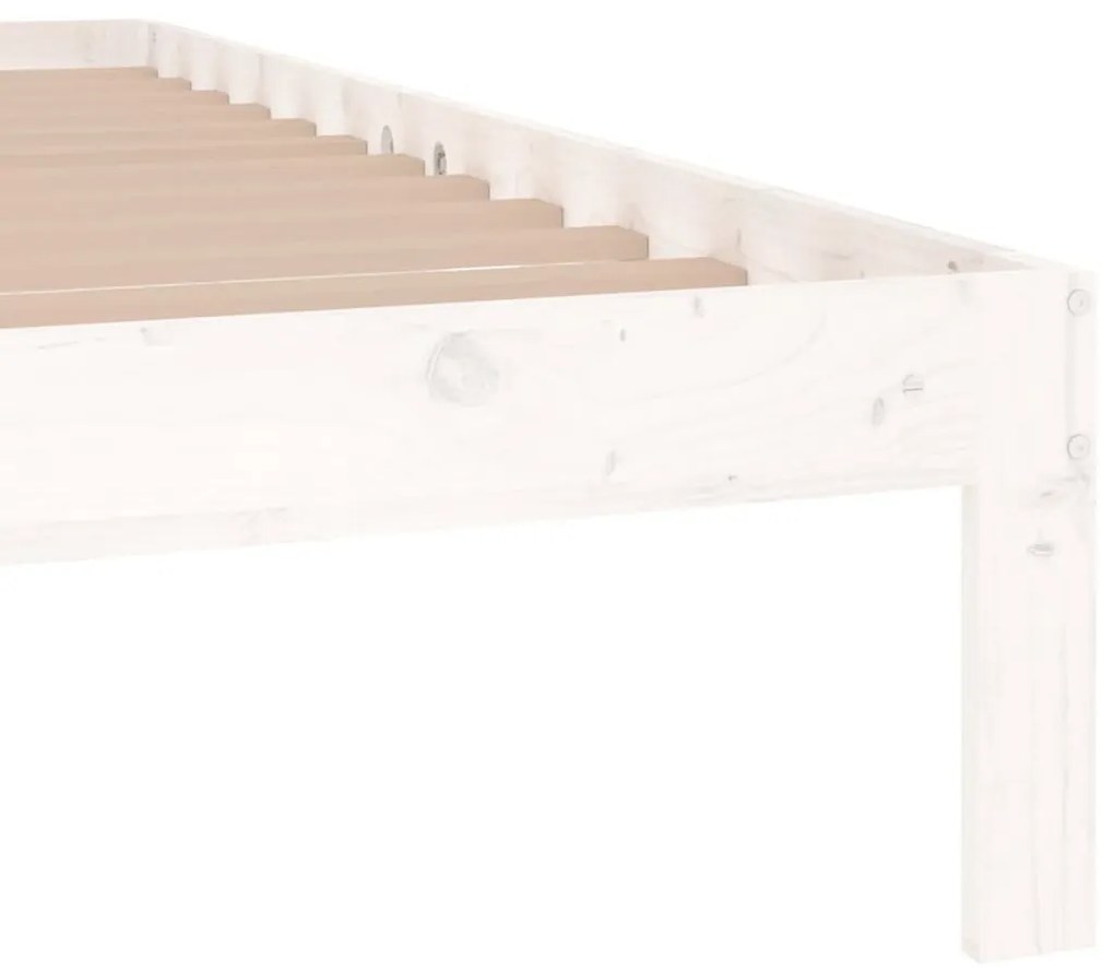 Estrutura de cama king 150x200 cm madeira maciça branco