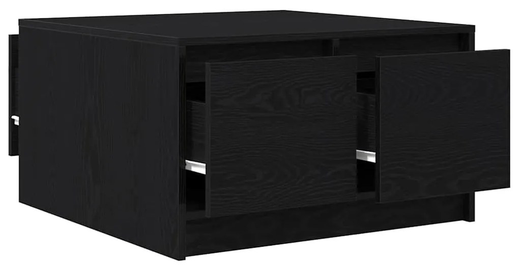 Mesa de centro com gavetas 70,5x70x40 cm carvalho preto