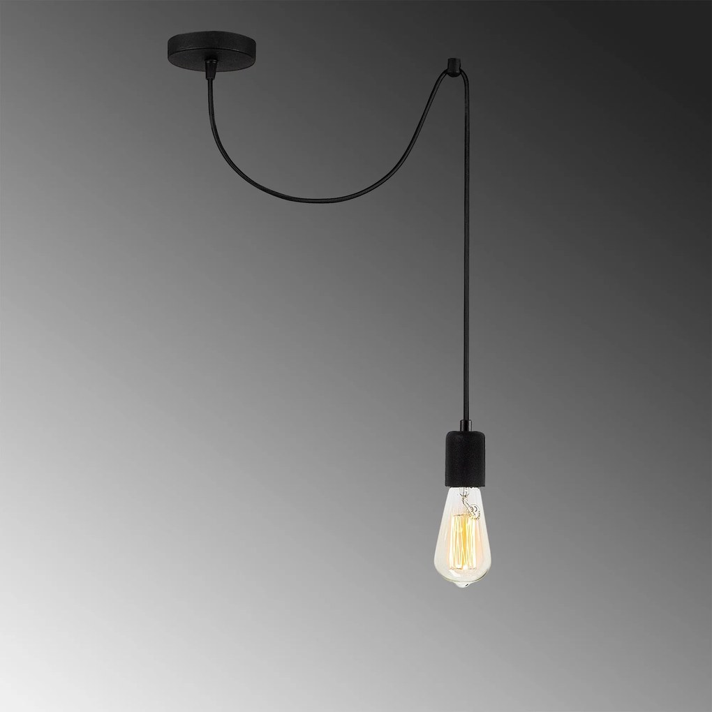 Candeeiro de Teto Kabluni – Preto – 51 x 6 cm