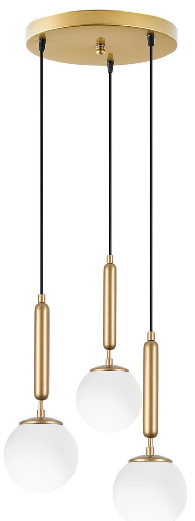 Candeeiro Suspenso King – Dourado Brilhante – 34 x 34 x 134 cm