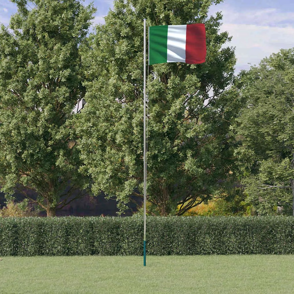 vidaXL Bandeira da Itália e mastro 6,08 m alumínio