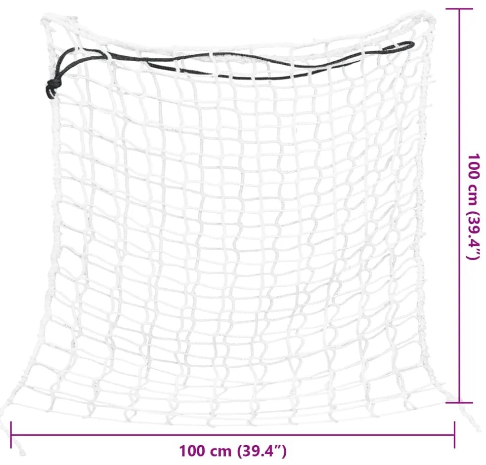 Redes para feno quadradas PP 2 pcs 100x100 cm branco
