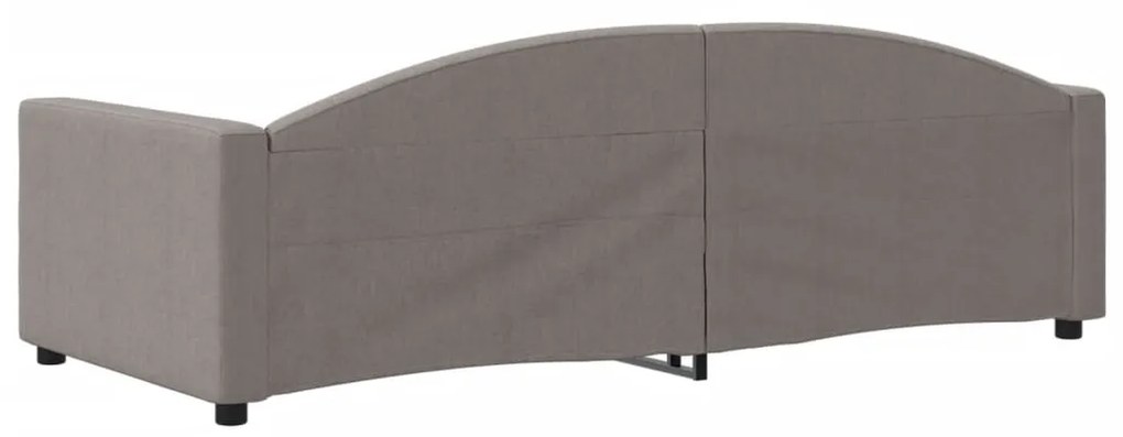 Sofá-cama 90x200 cm tecido cinzento-acastanhado