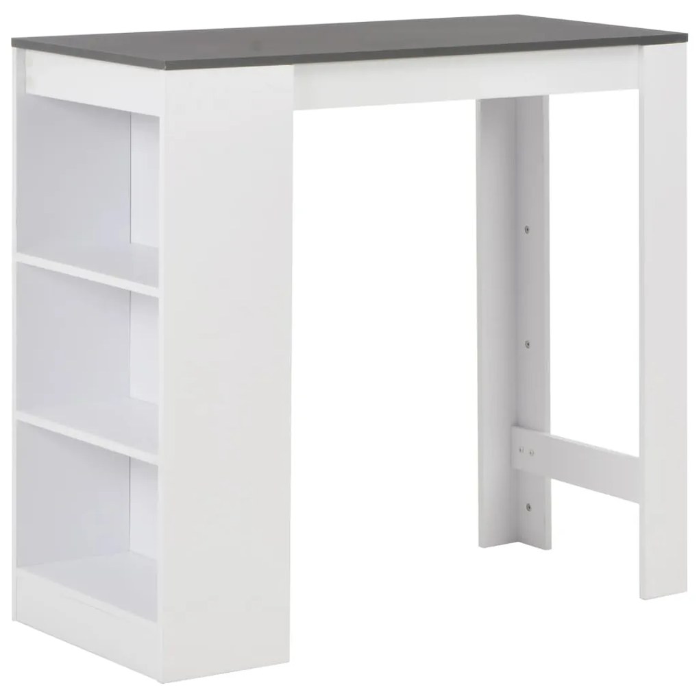 vidaXL Mesa de bar com prateleira branco 110x50x103 cm