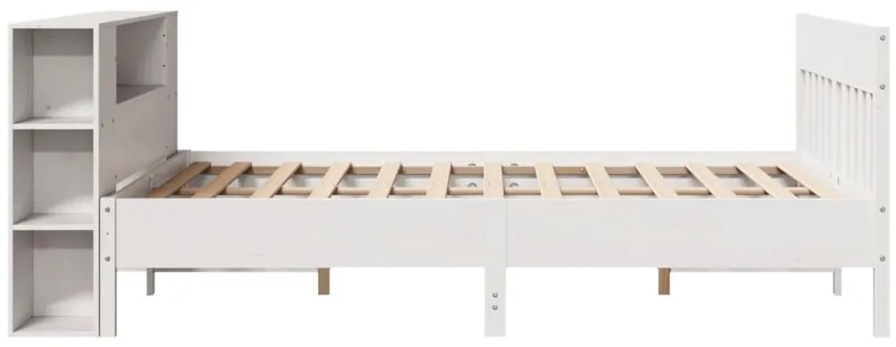 Cama com estante sem colchão 160x200 cm pinho maciço branco
