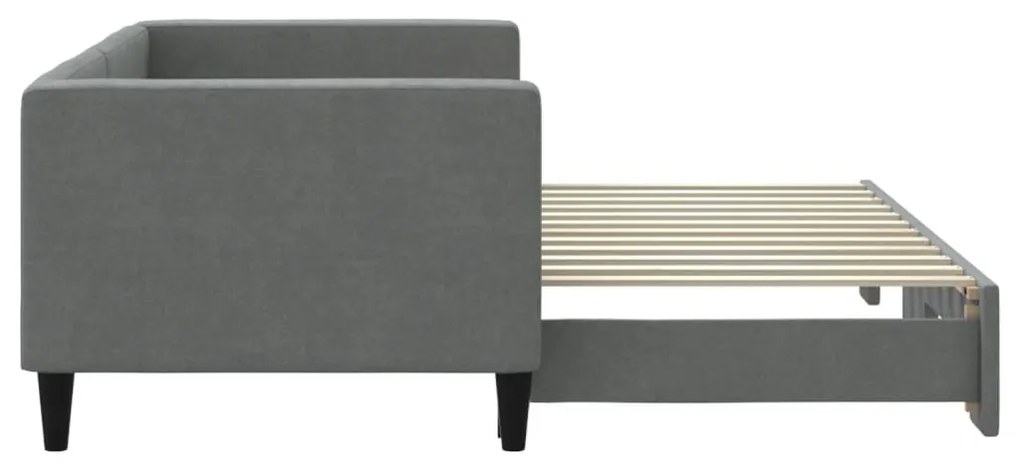 Sofá-cama com gavetão 80x200 cm tecido cinzento-escuro