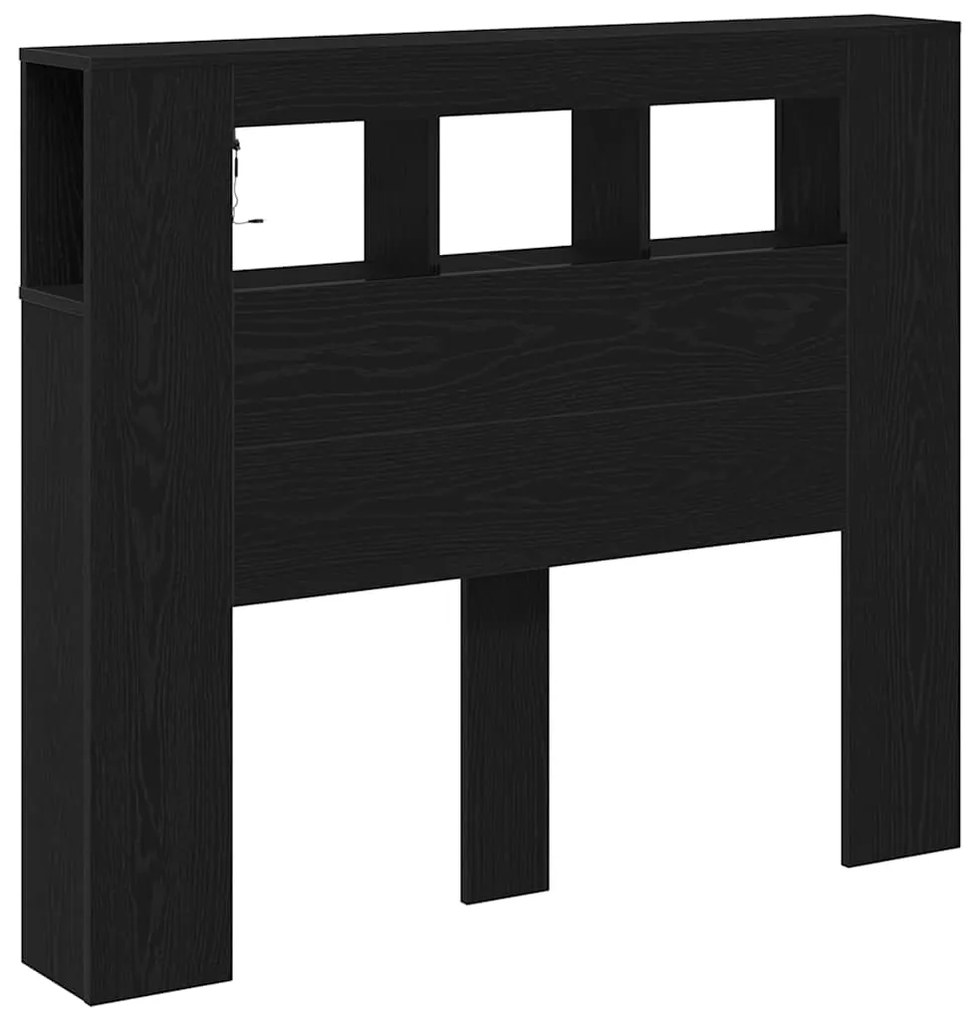 Cabeceira Armazenagem vidaXL com Luzes LED Carvalho Preto 120x18,5x103