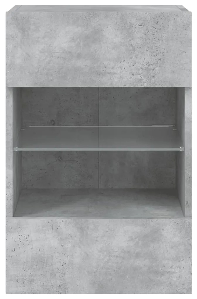 Móvel de parede p/ TV c/ luzes LED 40x30x60,5 cm cinza cimento