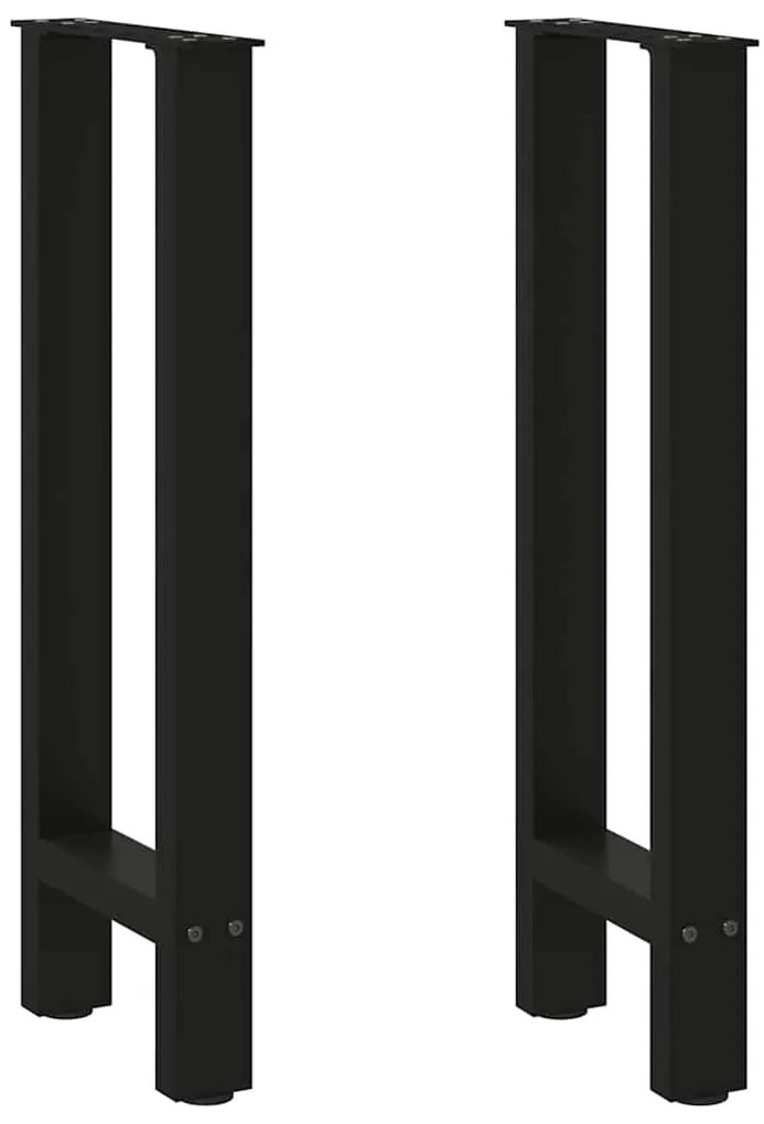 vidaXL Pés de mesa de console pretos 2 peças 38x(72-73) cm aço
