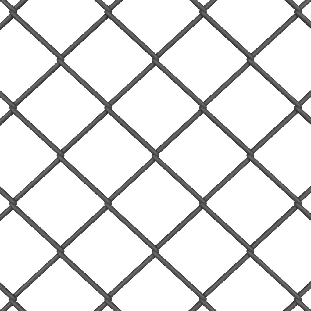 Cerca de Chain Link com 7 Postes 1,4x10 m Aço Galvanizado Cinza