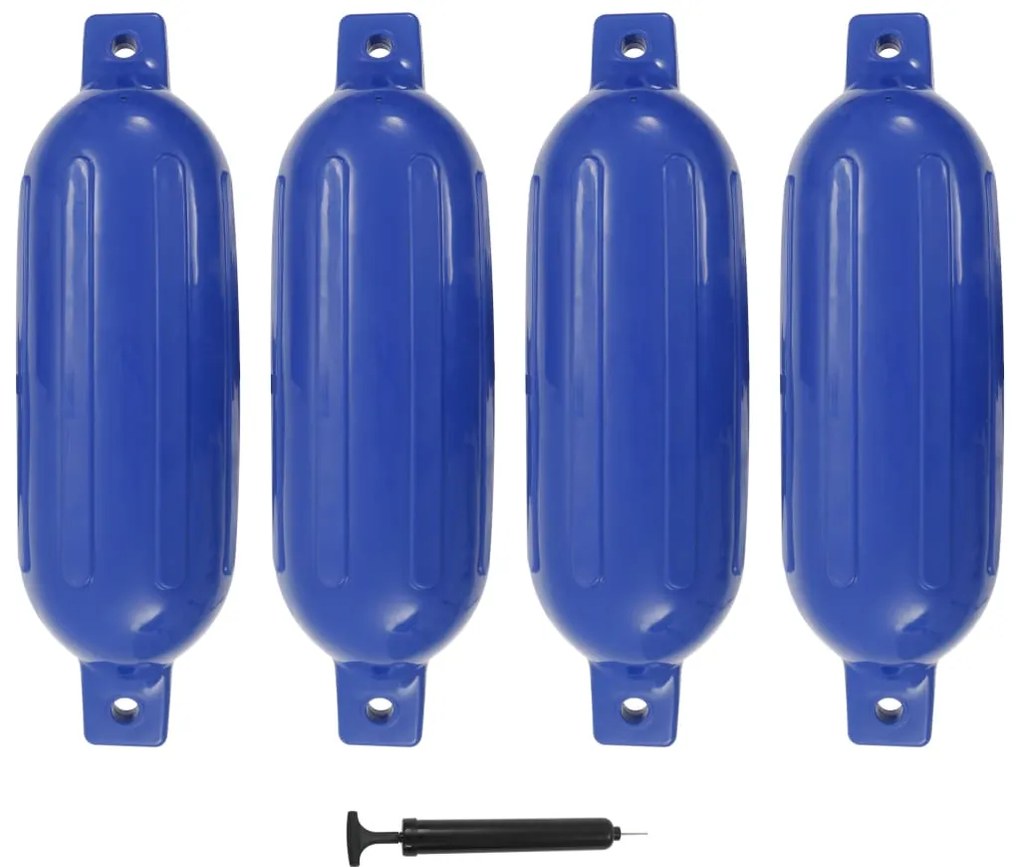 Para-choques para barco 4 pcs 58,5x16,5 cm PVC azul