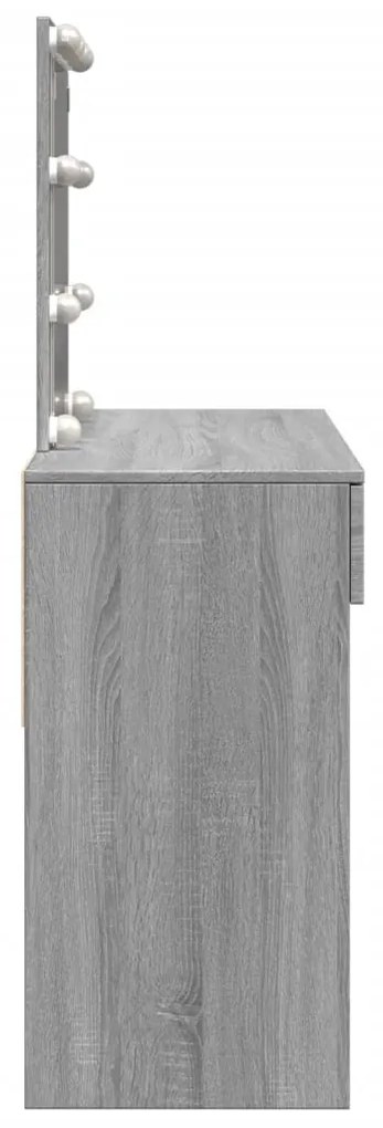 Toucador com LEDs 100x40x130 cm sonoma cinza