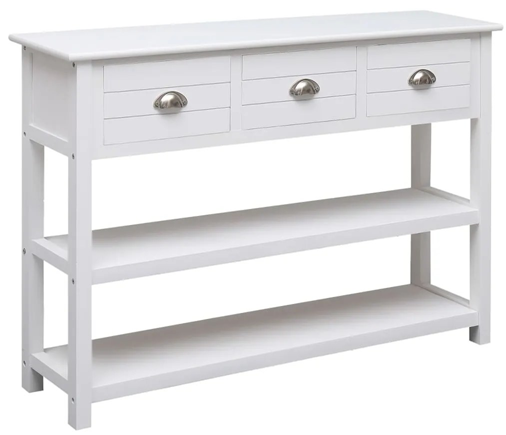vidaXL Aparador 108x30x76 cm madeira paulownia maciça branco