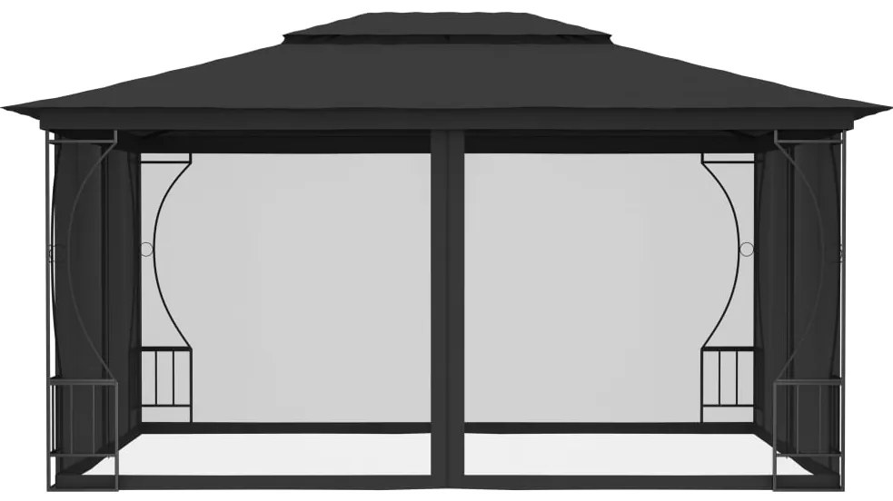Gazebo com redes 300x400x265 cm antracite