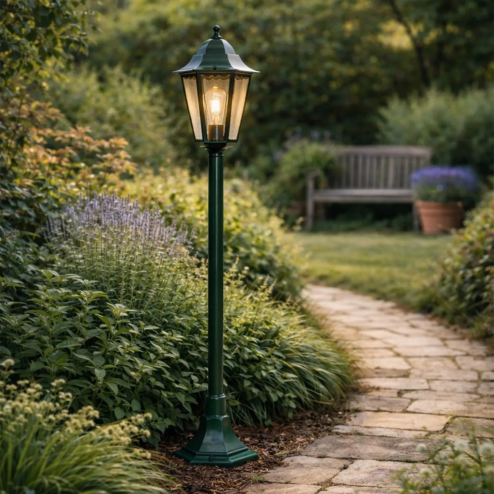 Candeeiro de pé clássico para exterior verde escuro 125 cm IP44 - Nova Orleans