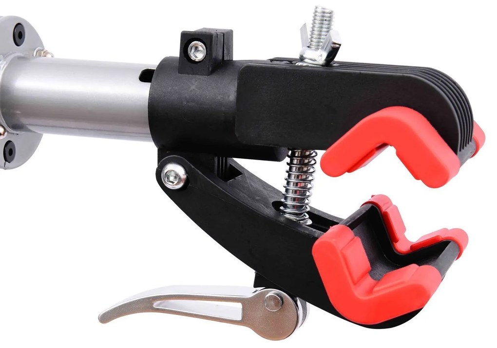 Suporte tipo cavalete para reparação de bicicletas – Cor preto e prateado - Aço – 100x56x190cm