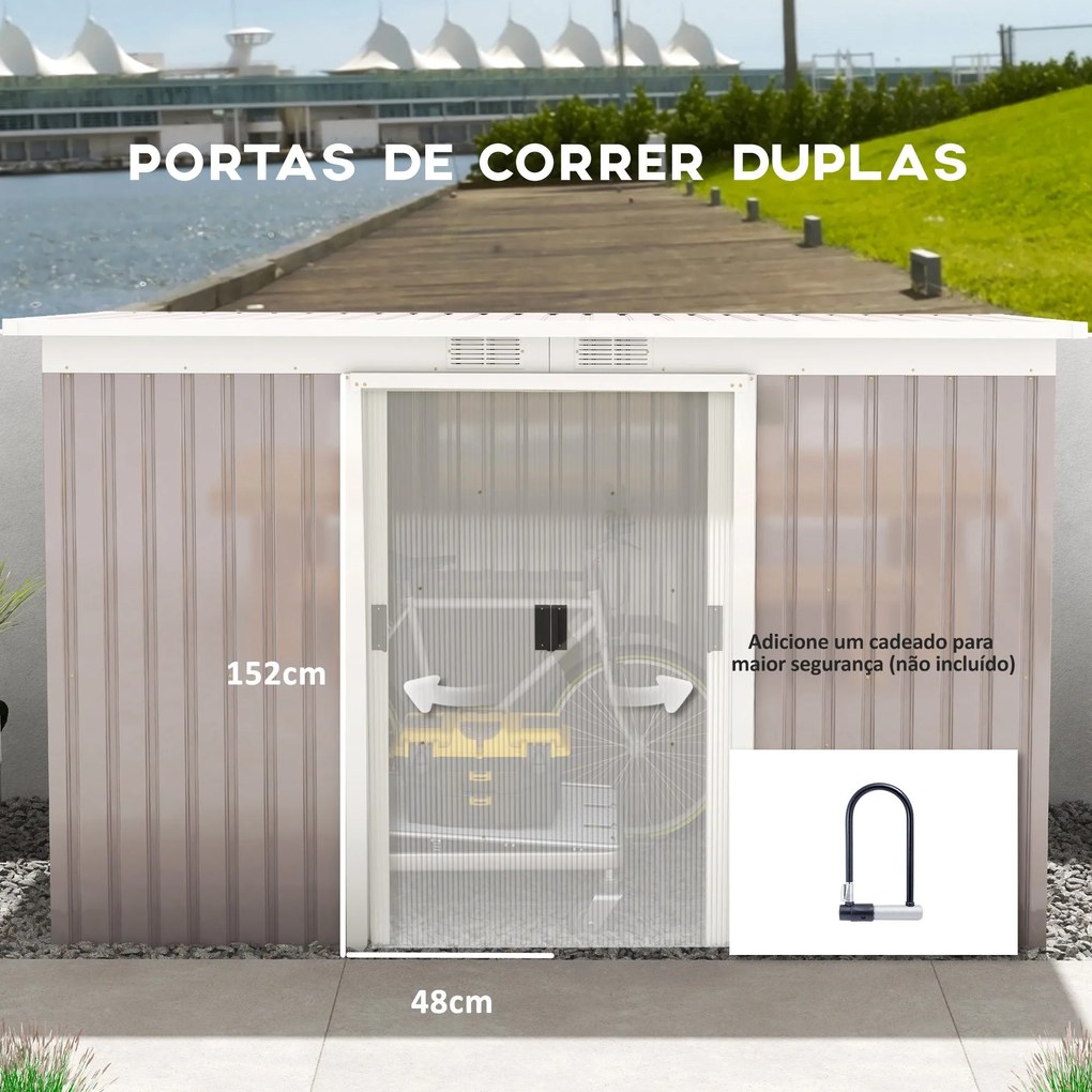 Casetta Grigia – Abrigo de Jardim em Aço Galvanizado Cinza 3,46 m² com