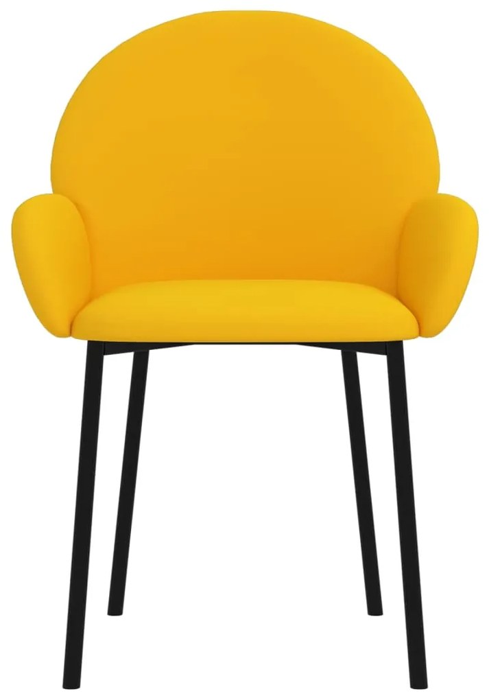 Cadeiras de jantar 2 pcs veludo amarelo