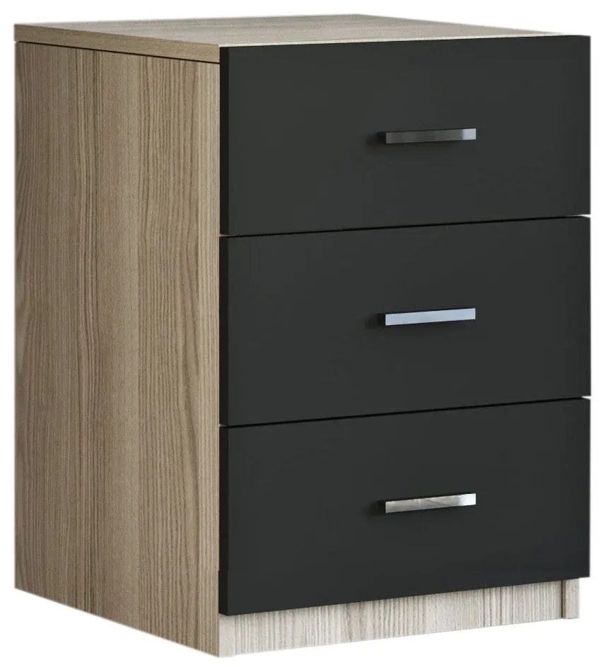 Gaveta VO3 – Carvalho/Preto – 44,5x61,8x46,6 cm
