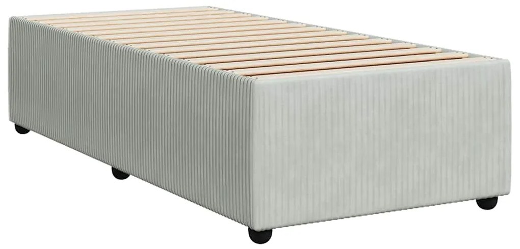 Estrutura de cama sem colchão 90x190 cm veludo cinzento-claro