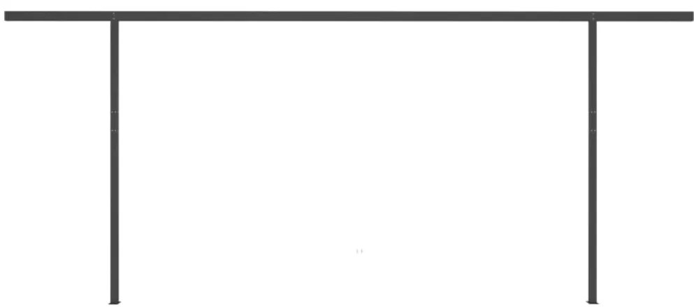 Toldo retrátil automático com postes 6x3 m laranja e castanho