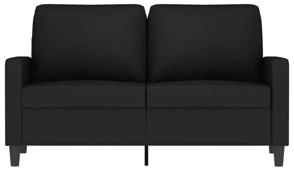 Sofá de 2 lugares veludo 120 cm preto