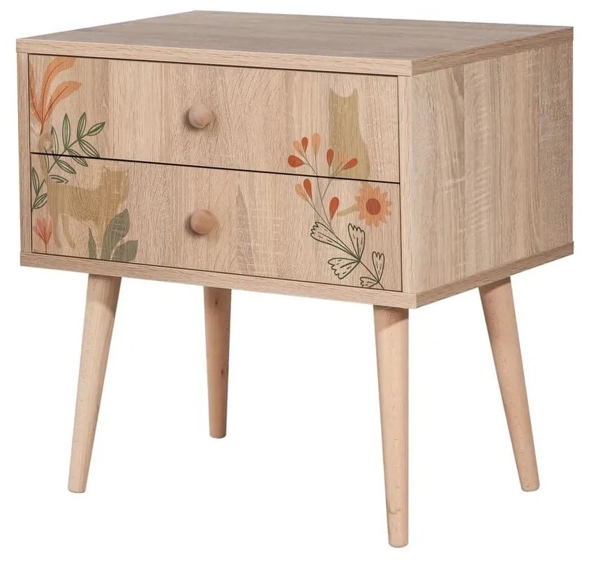 Mesa de Cabeceira City Two – Multicolor – 60x61x40 cm