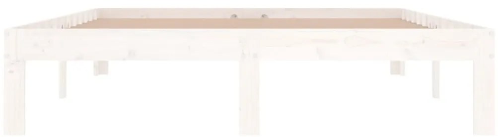 Estrutura de cama casal 135x190 cm madeira maciça branco