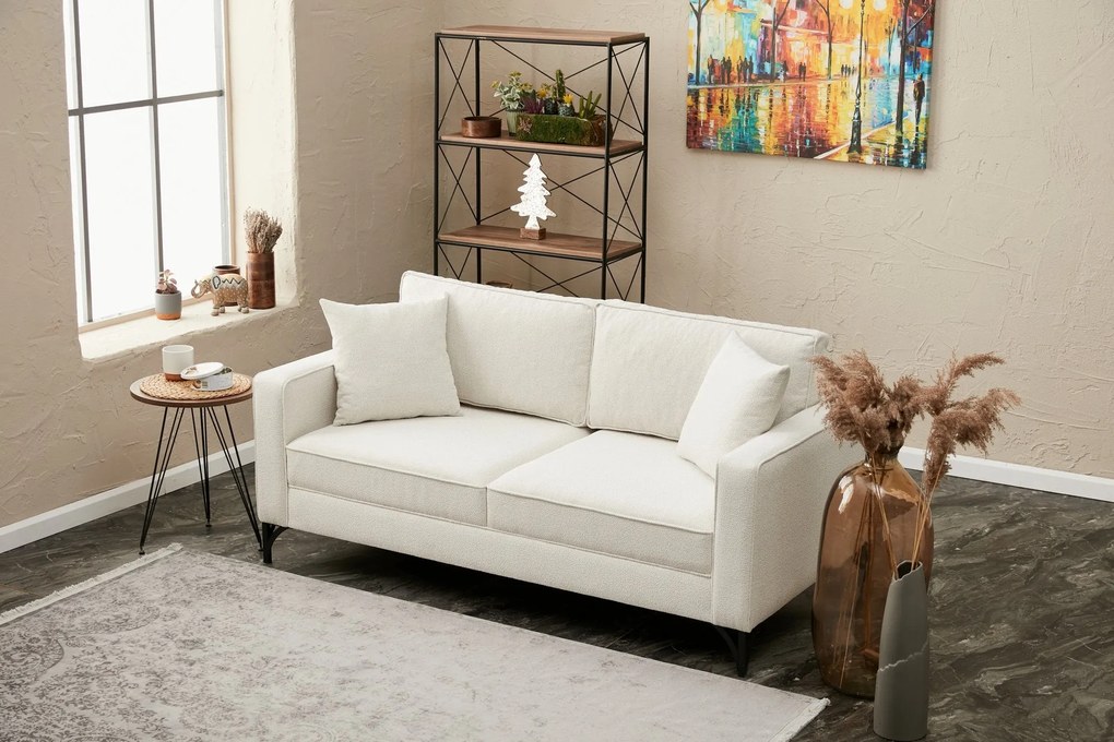 Sofá de 2 Lugares Berlin – Creme – 180x83x91 cm