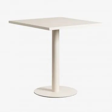 Mesa De Cozinha Quadrada 70x70 Cm Em Metal Mizzi Tapioca Bege - Sklum