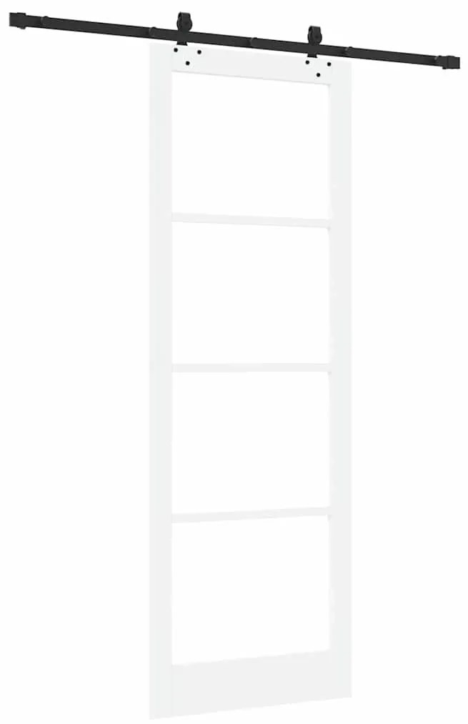 Porta Deslizante vidaXL com Conjunto de Hardware "ORKDAL" Branco Madei