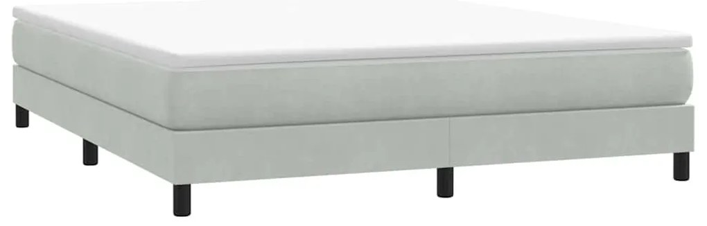 vidaXL Cama sem molas/colchão 180x210 cm veludo cinzento-claro