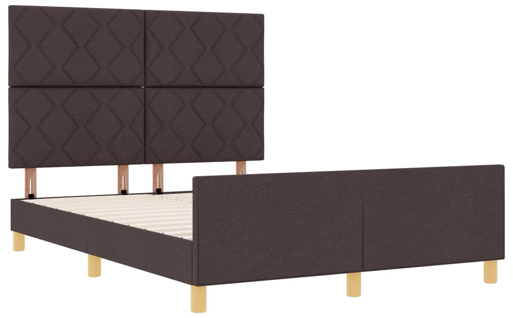 Estrutura de Cama vidaXL Castanho Escuro 140x200 cm em Tecido