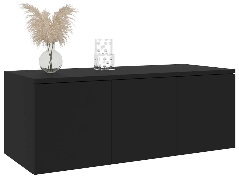 Móvel de TV 80x34x30 cm derivados de madeira preto