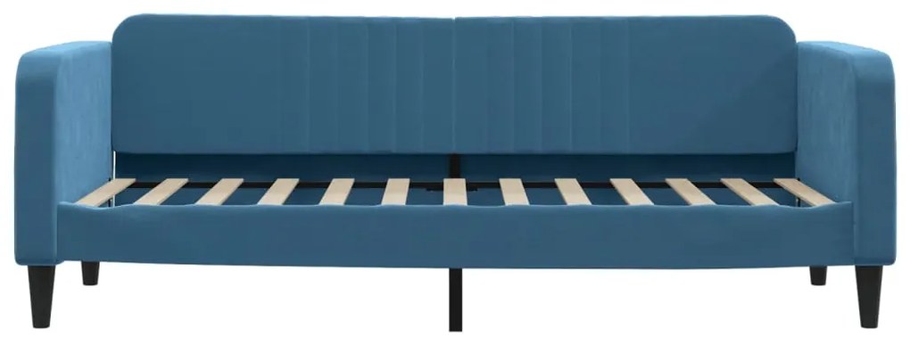 Sofá-cama com gavetão 80x200 cm veludo azul