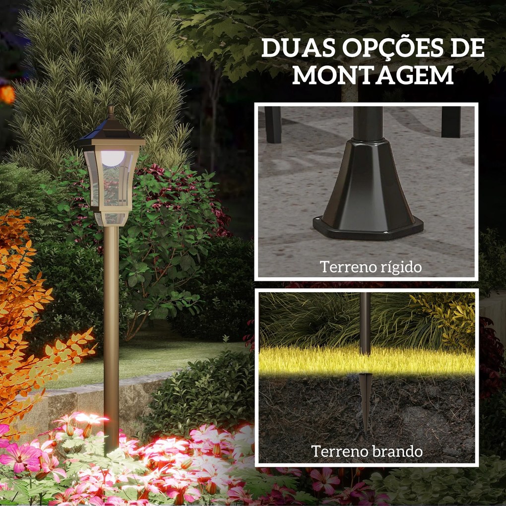 Candeeiro Solar de Jardim Candeeiro com Painel Solar Liga e Desliga Au