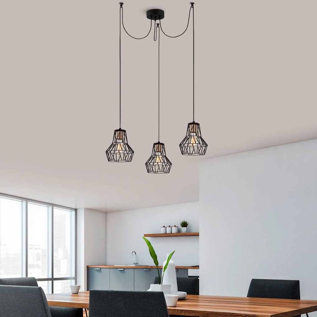 Candeeiro de Teto Tortum – Preto – 110 cm x 113 cm