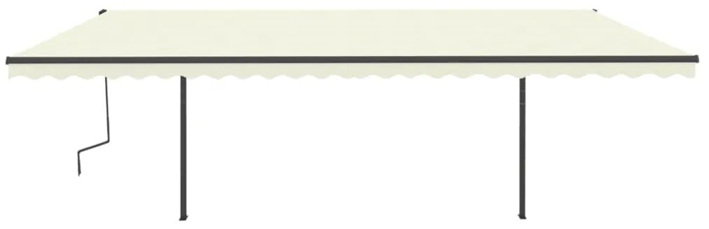 Toldo retrátil manual com LED 6x3,5 m cor creme