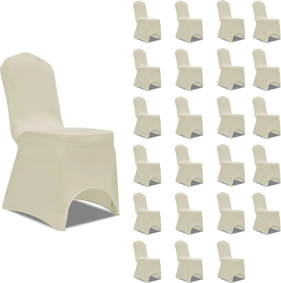 vidaXL Capa para cadeira elástica 24 pcs cor creme