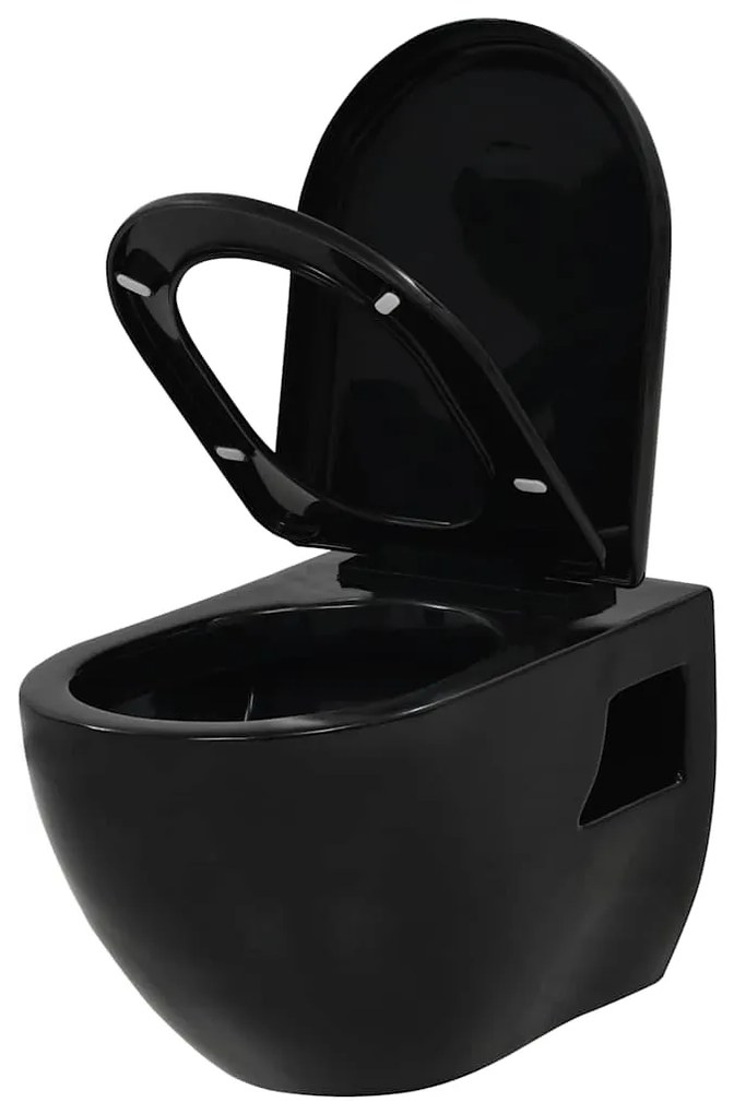 Sanita de parede com cisterna oculta, cerâmica, preto