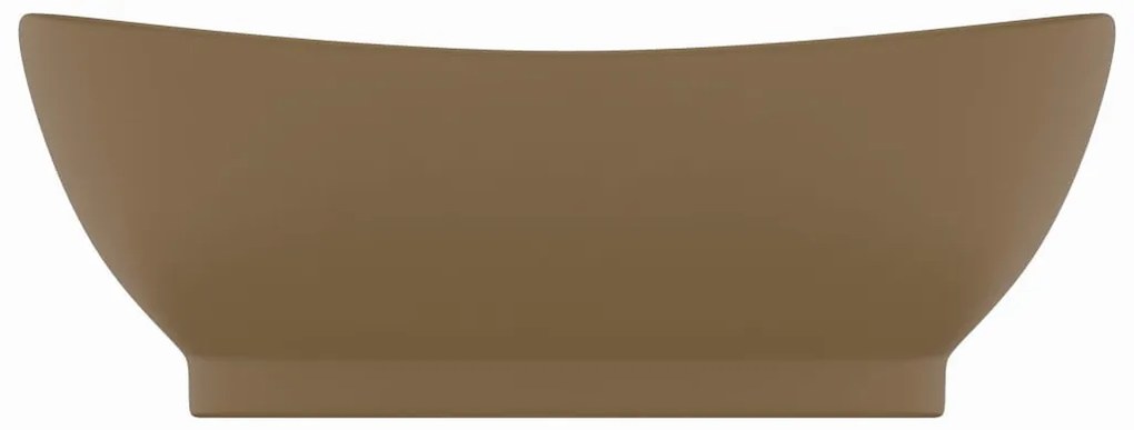 Lavatório luxuoso oval 58,5x39 cm cerâmica creme mate