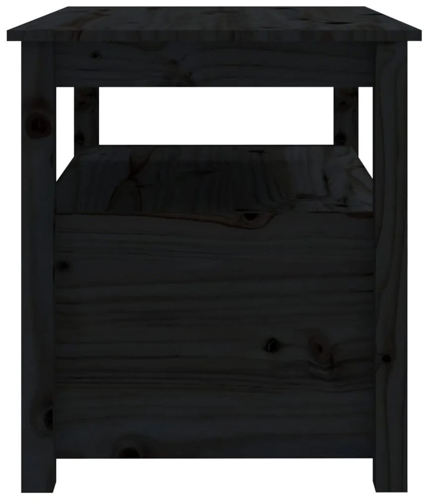 Mesa de centro 71x49x55 cm pinho maciço preto