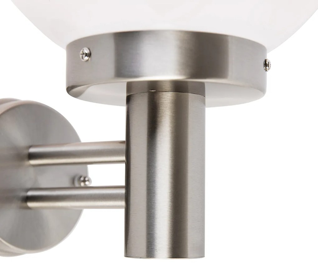 Candeeiro de parede exterior moderno em aço inoxidável IP44 - Sfera Moderno
