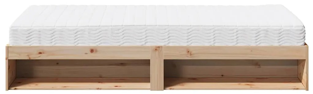 Sofá-cama com colchão 90x190 cm madeira de pinho maciça