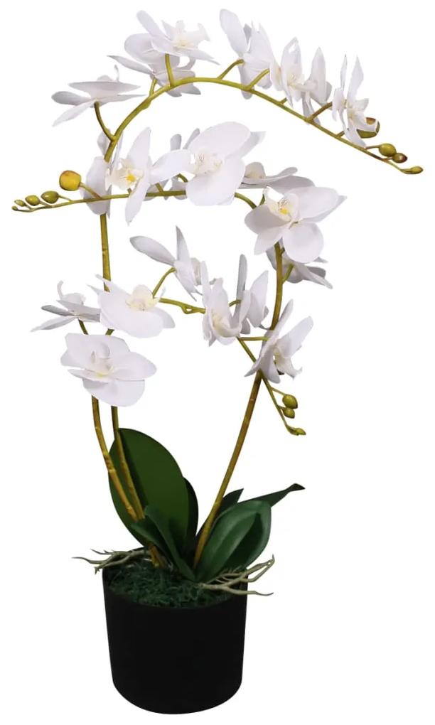 244423 vidaXL Planta orquídea artificial com vaso 65 cm branco